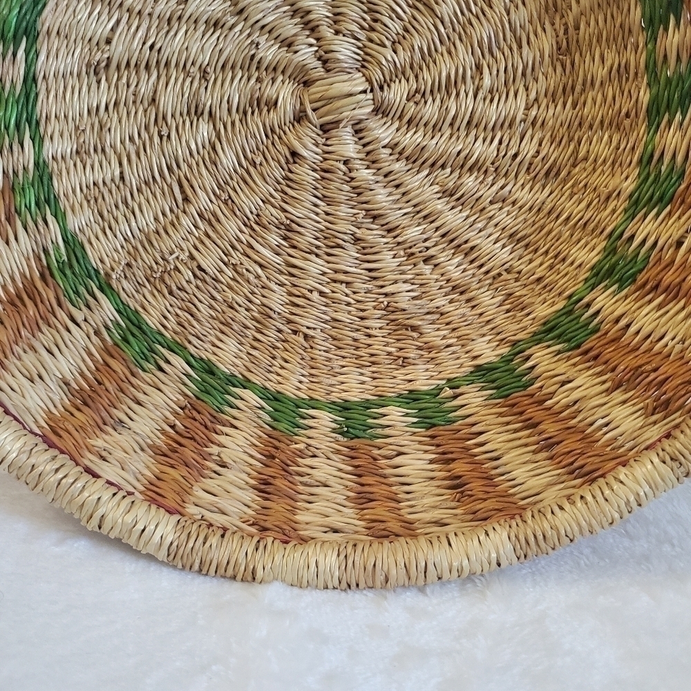 Boho Woven Reed Grass Wall Art Decor Basket - Picture 4 of 7